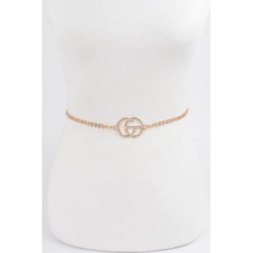 Rhinestone Metal Chain Belt - CC-WH2002129