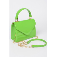 Enamel Faux Leather Top Handle Bag