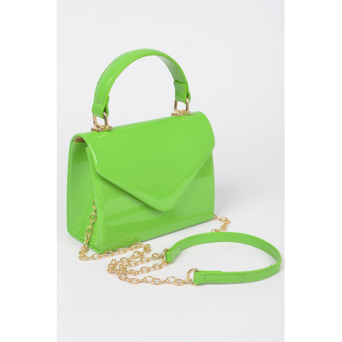 Enamel Faux Leather Top Handle Bag - CC-WH2002148