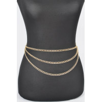 Multi Layered Metal Plus Size Chain Belt