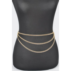 Multi Layered Metal Plus Size Chain Belt