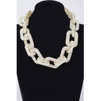 Faux Pearl Link Chain Necklace