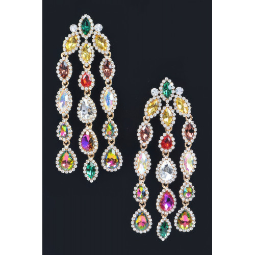Rhinestone Fringe Earring - CC-WH2002159