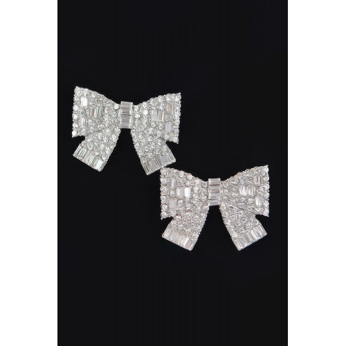 Ribbon Shape Rhinestone Earrings - CC-WH2002161