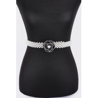 Flower Faux Pearl Elastic Belt