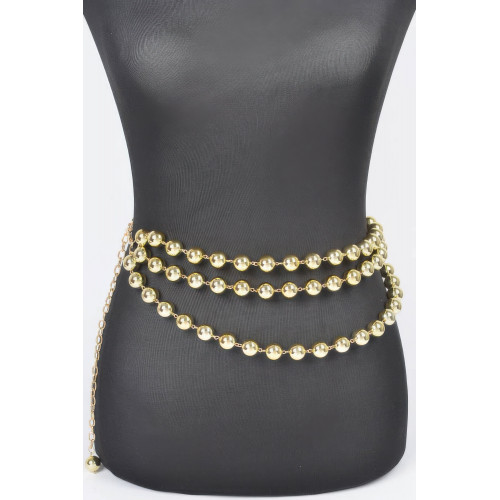 Multi Layered Ccb Ball Chain Belt - CC-WH2002169