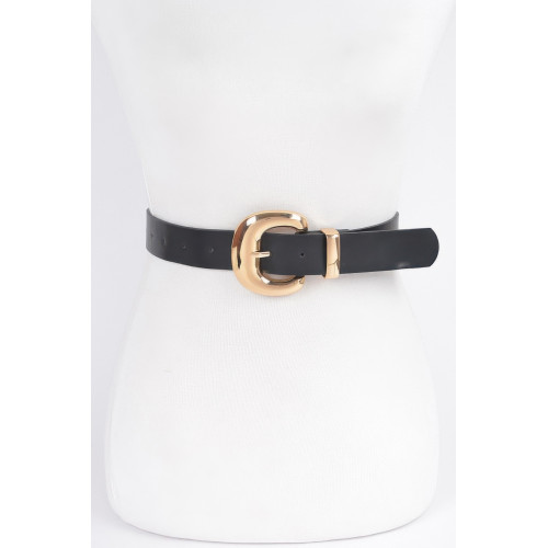 Faux Leather Metal Buckle Belt - CC-WH2002170