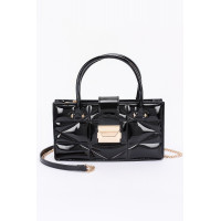 Embossed Enamel Handle Clutch