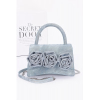 Faux Leather Rhinestone Hot Fix Flower Bag