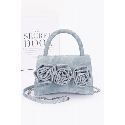 Faux Leather Rhinestone Hot Fix Flower Bag - CC-WH2002180