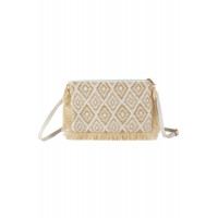 Diamond Checker Tassel Edge Crossbody Bag