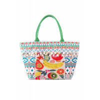 Fruit Boho Print Pom Pom Fringe Tote Bag