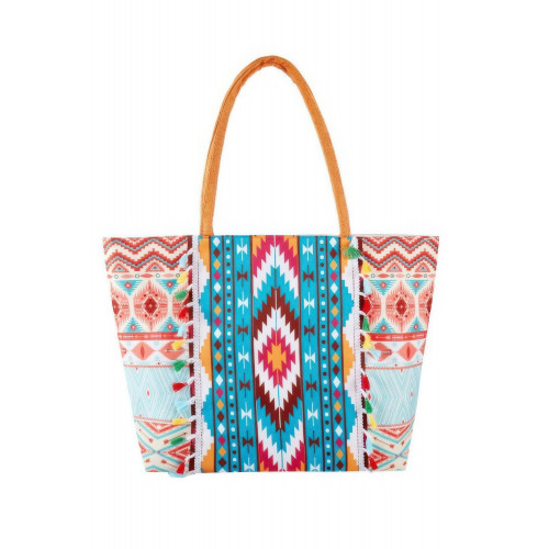 Boho Style Aztec Pattern Tassel Summer Tote Bag - CC-WH2002203