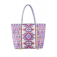 Boho Print Fringe Tote Bag