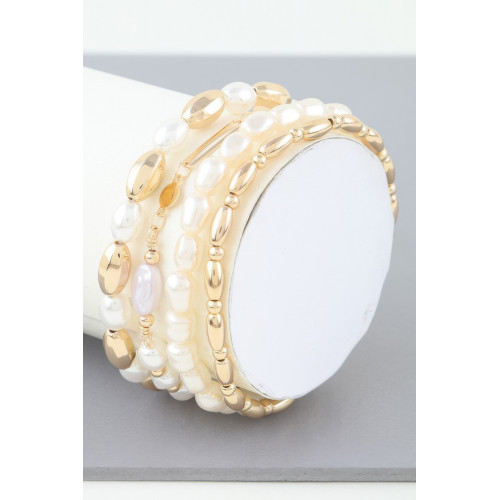 Multi Oval Stone Beaded Bracelet - CC-WH2002205