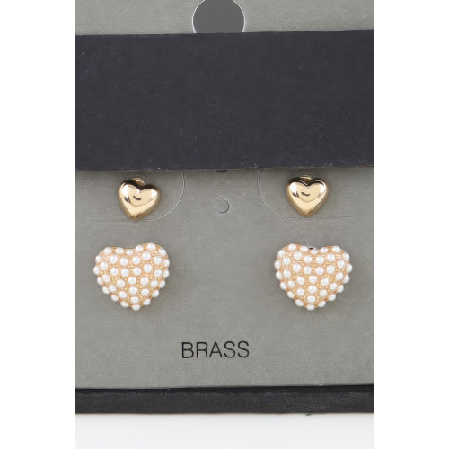 Twin Hearts Stud Earrings - CC-WH2002210