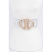 Rhinestone Metal Buckle Plus Size Transparent Belt