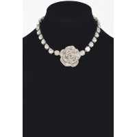 Rhinestone Flower Choker