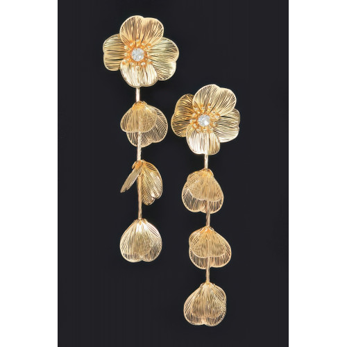 Metal Flower Fringe Earring - CC-WH2002240