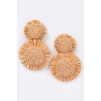 Faux Straw Dangling Earring