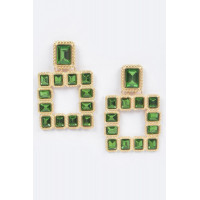 Multi Square Gemstone Earrings