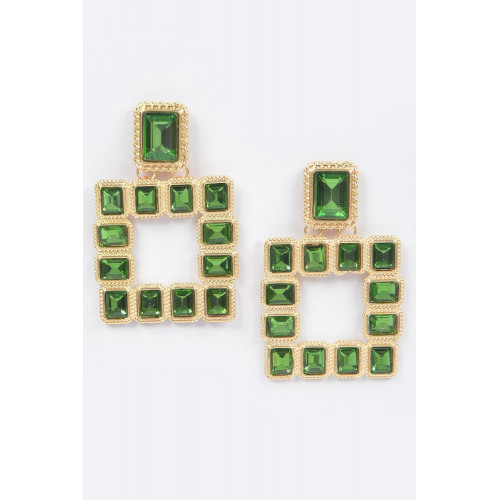 Multi Square Gemstone Earrings - CC-WH2002251