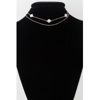 Double Clover Charm Choker Necklace