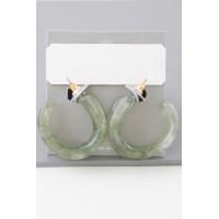 Multi Marble Stone Hoop Earrings