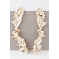 Shiny Abstract Ripple Earrings