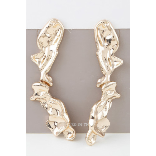 Shiny Abstract Ripple Earrings - CC-WH2002257