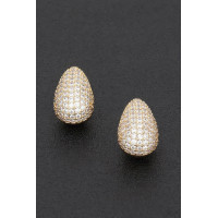 Rhinestone Metal Tear Drop Earring