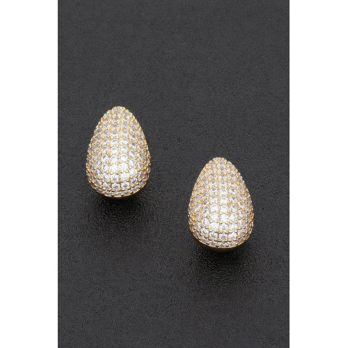 Rhinestone Metal Tear Drop Earring - CC-WH2002268