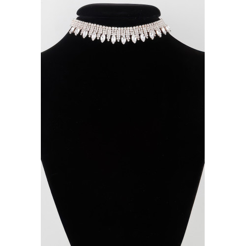Luxury Rhinestone Drop Choker Necklace - CC-WH2002277