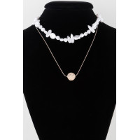 Double Abstract Stone Necklace