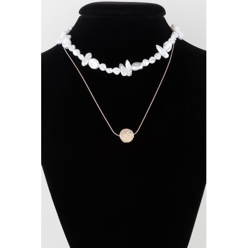 Double Abstract Stone Necklace - CC-WH2002278