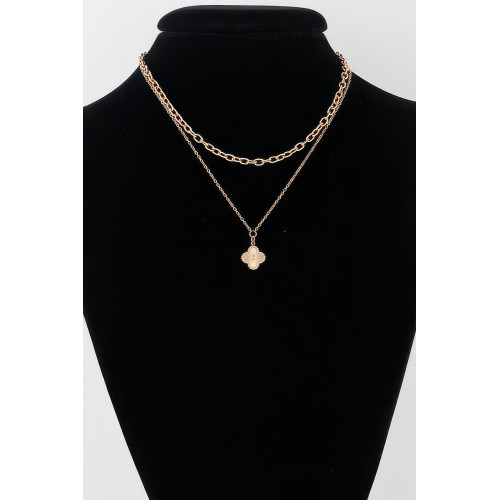 Double Clover Chain Necklace - CC-WH2002279