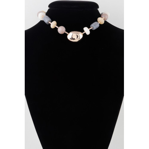 Multi Modern Stone Necklace - CC-WH2002281