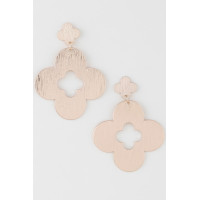 Textured Open Clover Drop Earrings