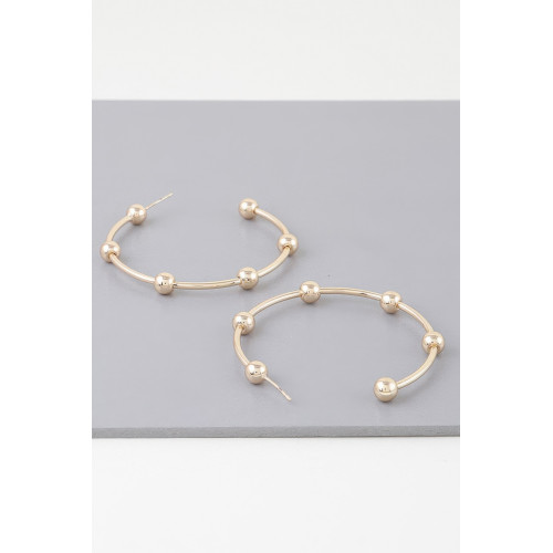 Multi Shiny Bead Hoop Earrings - CC-WH2002295