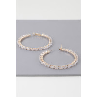 Teardrop Bejeweled Hoop Earrings