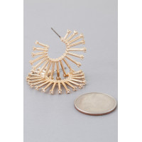 Rising Bejeweled Sun Hoop Earrings