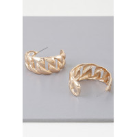 Curb Braid Chain Hoop Earrings
