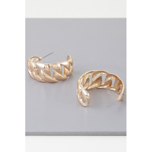 Curb Braid Chain Hoop Earrings - CC-WH2002298