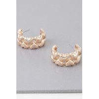 Twin Hearts Hoop Earrings