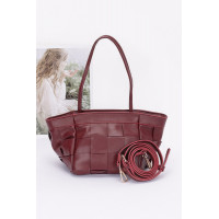 Faux Leather Braided Tote Bag