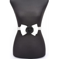 Flower Ribbon Faux Pearl Stretch Belt