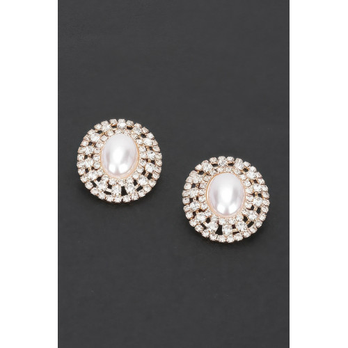 Faux Pearl Rhinestone Earring - CC-WH2002332
