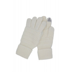 Fuzzy Cable Knit Smart Touch Gloves