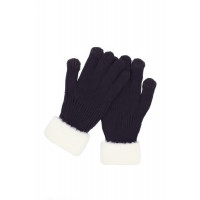 Faux Fur Cuff Smart Touch Knit Gloves