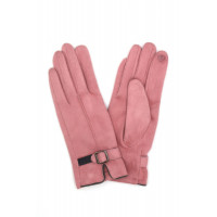 Faux Suede Band Smart Touch Gloves